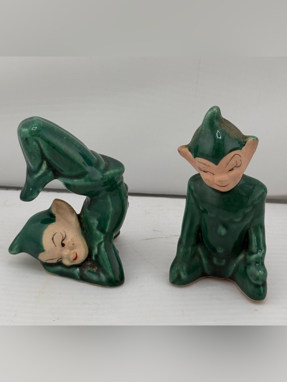 Vintage ceramic pixie elf figurines